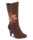Joe Browns Womens Heeled Knee High Boots with Flower Detail
