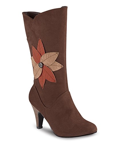 Joe Browns Womens Heeled Knee High Boots with Flower Detail