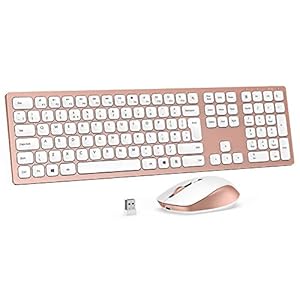 Jelly-Comb-Wireless-USB-Keyboard-and-Mouse-Combo-24G-Wireless-Rechargeable-Keyboard-and-Mice-Qwerty-UK-Layout-with-USB-Receiver-for-PC-Laptop-Computer-with-Windows-System-Rose-and-Gold Jelly Comb Wireless USB Keyboard and Mouse Combo, 2.4G Wireless Rechargeable Keyboard and Mice Qwerty UK Layout with USB…