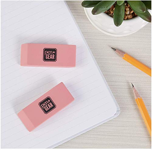 PEN+GEAR Smudge-Proof Pink Erasers 2 Count
