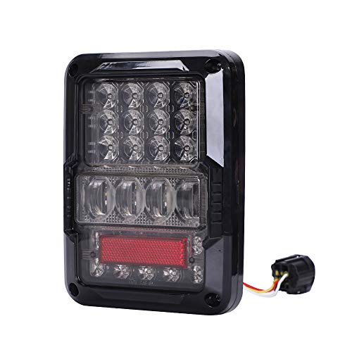 SPL DOT Approved LED Tail Light & Brake Light & Ultimate Reverse Lights EMC Build-in Rear Light Back Up Lights Daytime Running Lamps Replacement for Jeep Wrangler JK/JKU 2007-2017