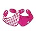 Bumkins Printed Waterproof Bandana Bib 2 Pack, Pink Chevron (0-9 Months)