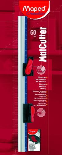 Maped MatCutter High Precision Cutting System, 45 and 90 Degree Cutter Tools, 24 Inch Ruler, Gray/Red (172600)