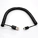 BSHTU Mini USB Cable Spiral Coiled USB 2.0-A to Mini-B 5-Pin Data Sync & Charger Lead Connector(3 Meter)