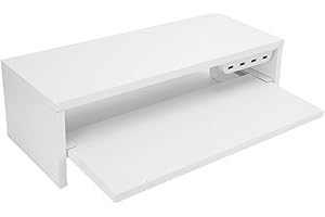 ZAICOLER Monitor Stand with Outlets, Desktop Riser, Computer Display Elevator with USB Ports Hub & Storage Drawer, Ideal for 