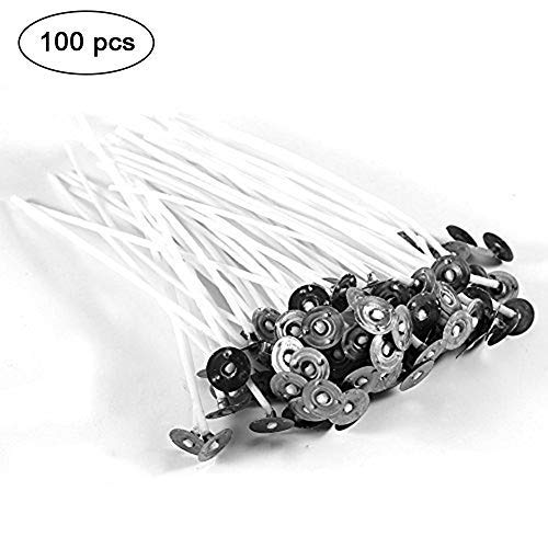 FOME Candle Wick, 100 Piece 4 inch Low Smoke Cotton Wicks Pre Waxed Wicks Candle Making Wick Natural Cotton Core for Candle Making Candle DIY