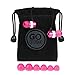 GOgroove AudiOHM HF Earbud Headphones with Mic, Deep Bass, & Comfortable Ear Gels (Pink) in-Ear Earphones Featuring Noise Isolating Design, Durable Alloy Driver Housing, Ergonomic Angled Fit