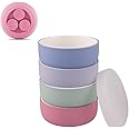 Elk and Friends Kids Porcelain Bowls with Silicone Suction Sleeve + Silicone Lid | Kids/Toddler/Baby Feeding | Microwave & Dishwasher Safe | Non slip | Cereal/Soup/Snack Dishes & Dinnerware