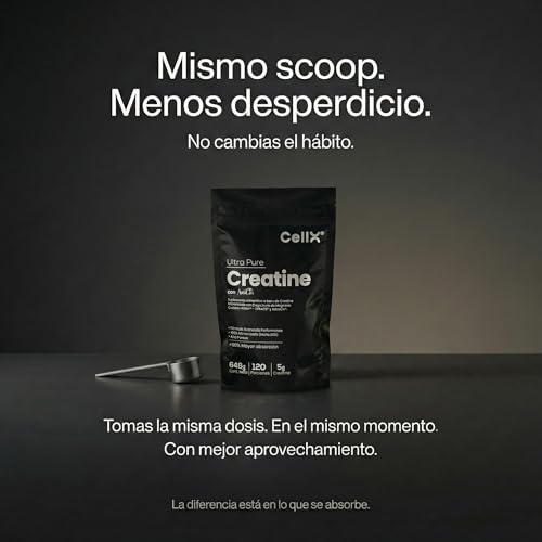 CellX | Creatina Ultra Pura | 120 Servicios | Magnesio, Bisglicinato, y AstraGin en Polvo, 648 g | Suplemento Alimenticio Vegano de Alta Absorción | Duración 4 Meses