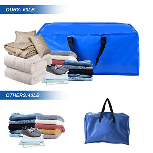 Heavy Duty Extra Large Storage Bags, XL Blue Moving Bags for College