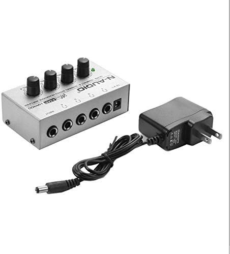 HA400 Ultra-compact 4 Channels Mini Portable Audio Stereo Headphone Amplifier with Power Adapter Microamp Amplifier