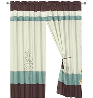 Amazon Com Finehome A Pair Of Micro Suede Brown Window Curtains