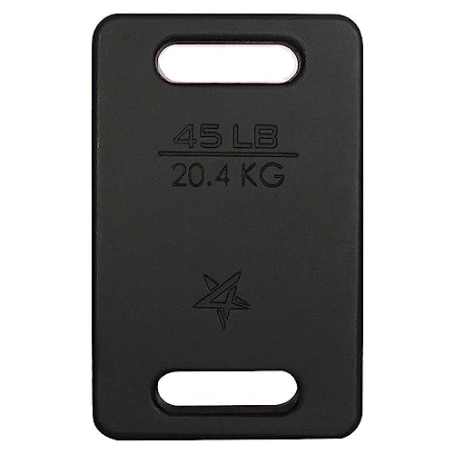 Yes4All CMJ4 Gusseisen Ruck Plate Gewichte, 20,4 KG | 45 PFUND, Schwarz - Einzeln