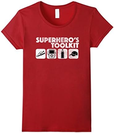 Womens Superhero's Toolkit Running Runner T-Shirt Medium Cranberry