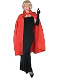 Rubie's Costume Satin Cape with Collar 3/4 Length Costume, Red, 45-Inch