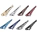 Zysta 8PCS Line Checkered Style Multiple Colors Elegant Busniess Tie Clips Set 2.3