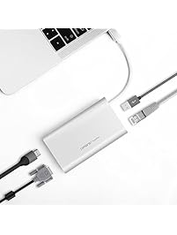 Premium 6-1 Usb Type C Hub - Ethernet Gigabit Adapter W/ 4K HDMI, VGA, 2 x Usb 3.0 Ports - 5 Gbps W/ Power Delivery For New Macbook 12", MacBook Pro, Huawei Matebook, ChromeBook Pixel 2015