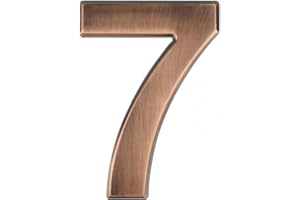 RSACCSKY 4 inch House Numbers Mailbox Numbers 3D 0-9 Waterproof Numbers for Outside Self Adhesive Number for Door, Garbage Bins, Address Number (Bronze-7)