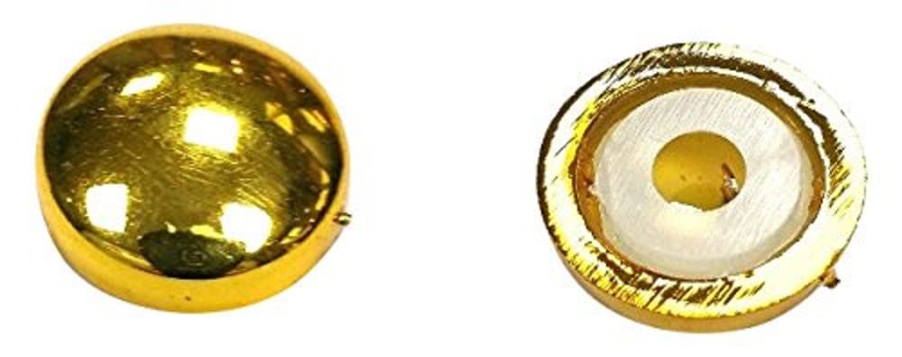 Merriway BH03944 (100 Pcs) Plastidome Clip-On 2 piece Screw Covers, 15 mm (9/16 Inch) Diameter, Brass Finish - Pack of 100 Pieces