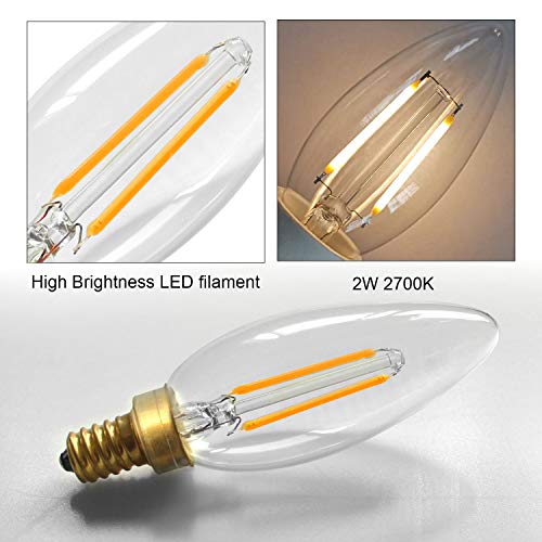 Hizashi Candelabra LED Light Bulbs 25 Watt, Dimmable Chandelier Light