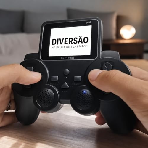 Video Game Retrô Controle Com Mais de 500 Jogos Clássicos Tela LCD Mini Console Gamepad Plug and Play Retrô | Diversão Instantânea | Preto