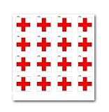 Red Cross On White - SET of 16 - Window Bumper Laptop Stickers