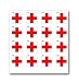 Red Cross On White - SET of 16 - Window Bumper Laptop Stickers