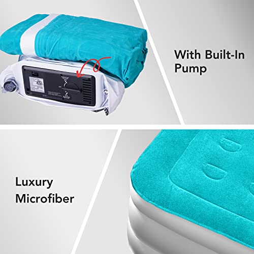 HOUSE DAY Twin Air Mattress with Built Raised Electric Airbed with