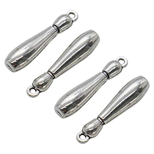 Buorsa 50 Pcs Bowling Pin Charm Jewelry Making Supply Charms Findings Jewelry Making - Thumbnail 2