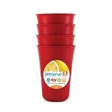 Preserve Everyday 16 Ounce Cups, Set of 4, Pepper Red