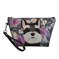 Buybai Makeup Bag Cute Schnauzer Dog Print Women Girls Collection Pouch Travel Cosmetic Multi-function Pencil Holder
