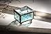 Turquoise Blue Stained Glass Ring Box Small Jewelry Trinket - J Devlin Box 325-3