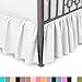 SHOPBEDDING White King Size Bed Skirt 18 inch Drop - with Split Corners - Cotton Blend Ruffled Bedskirt King Size, Dust Ruffle for King Size Bed, Platform White King Bed Skirt, Machine Washable