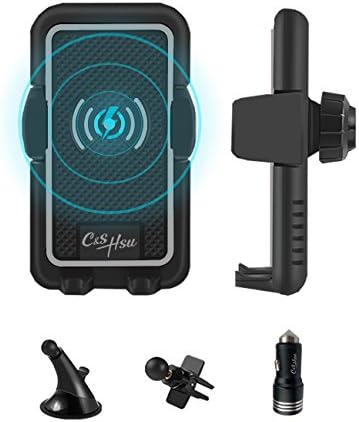 CSHSU QI Wireless Charger Car Mobile Phone Stents Quick Charging Station (silver)