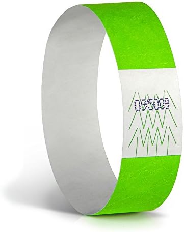 Concept Wristband: WB34GR500 Wristband for events, 3/4", Neon Green, (Pack of 500) -spunbonded olefin paper