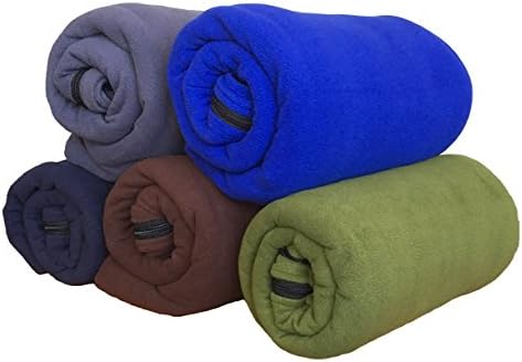 Microfiber Fleece Zippered Sleeping Bag Liner or Blanket - Warm Cozy Inner Sheet for Outdoor and Home with Carry Storage Bag (Dark Grey)