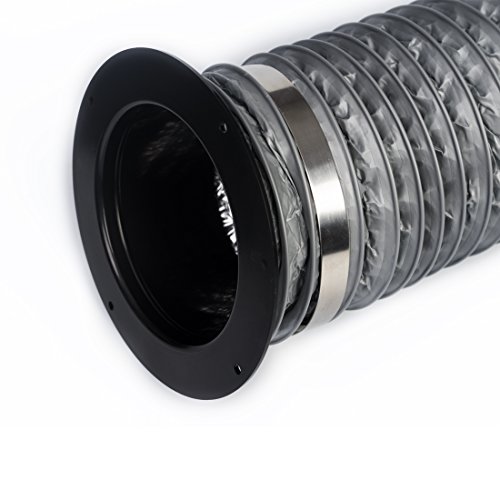 Hon&Guan 4" Duct Connector, Plastic Straight Pipe Flange for Heating Cooling Ventilation System(100mm)