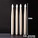 Akari Flameless Taper Flickering Candles with Remote, 4 Set 10 inch Ivory Colored Indoor Outdoor LED Centerpieces Table settings Weddings Birthday Parties