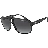 Armani Exchange AX4104S Rectangle Sunglasses for Men | In Matte Black. Bonus kit: cleaning spray, cloth, screwdriver &amp; mirror. Lightweight durable frame.