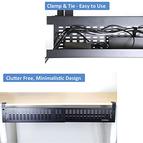 AEONS Under Desk Cable Management Tray Kit Horizontal Adjustable Up