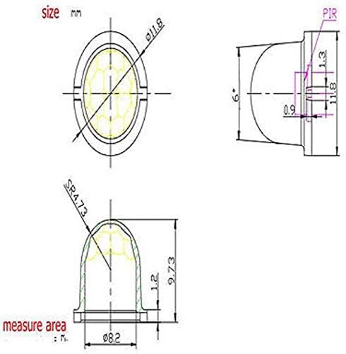 10PCS Infrared Sensor 8308-4 Mini White Fresnel Lens Body Pyroelectric PIR - Image 3