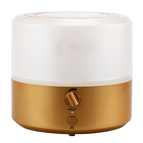 BIGSELLER JY-031 1L Ultrasonic Mute Humidifier Aromatherapy Diffuser Air Purification LED Color Night Light Waterless Power-off Green PP Material Round , White