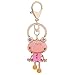 Frog Pendant Keychain, Lovely Vivid Rhinestone Dropped Decoration Dangle Car Pendant Snap Hook Keychain Key Ring(Pink)thumb 2