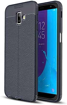 KISCO for Samsung Galaxy J6 Plus Case,Ultra-Thin Soft TPU Litchi Texture [Shockproof][Anti-Scratch] Protective Case for Samsung Galaxy J6 Plus-Navy