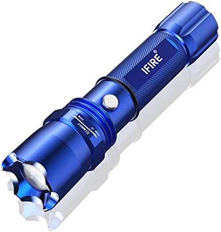 Toogh Tactical Portable LED Flashlight 300 Lumens with 3 Modes（Blue,Black,Golden and Green color options ）