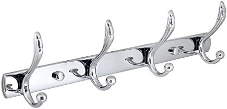 Saint Home Tool Four Pronged Robe &amp; Towel Hook Wall Mount Chrome Finish