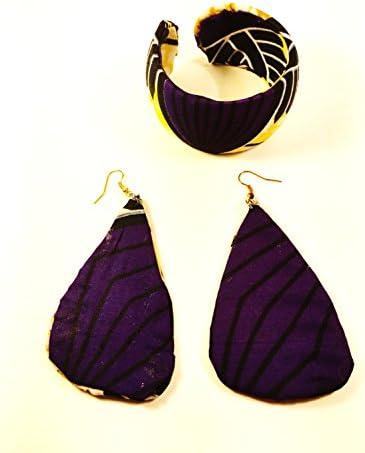 Ankara Bracelet-Earring Set (Blue-Tear)
