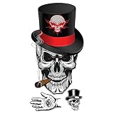 Daylite Temporary Tattoos -Halloween Temporary Tattoos Magician Skull