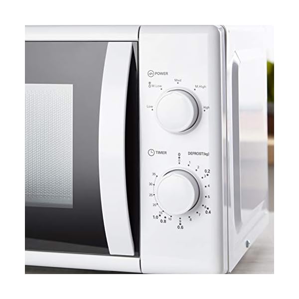 Tower T24034WHT 20 Litre 700W Manual Microwave with 5 Power Levels and a 35 Minute Timer, White