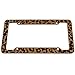 OxGord Leopard Print Plastic License Plate Frame, Orange Brown